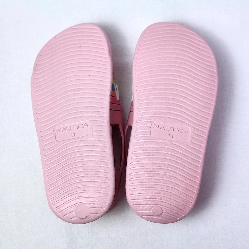 NEW NAUTICA DIAMONI TODDLER PRISM PINK RAINBOW SLINGBACK SANDALS LITTLE GIRLS 11